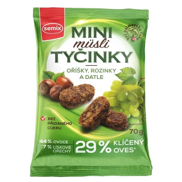 SEMIX Mini müsli tyčinky s oříšky bez lepku 70 g