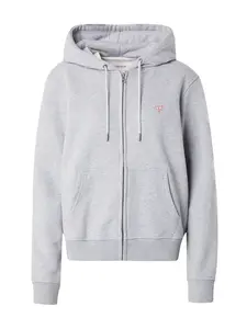 GUESS JEANS Tepláková bunda  sivá melírovaná