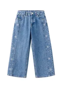 MANGO KIDS Džínsy 'CULOTTES'  modrá denim / strieborná