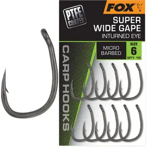Fox háčky super wide gape in-turned eye 10 ks - velikost 2