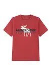 Abercrombie & Fitch Tričko  tmavomodrá / červená / čierna / biela