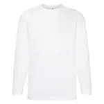 Bílé pánské tričko Valueweight s dlouhým rukávem Fruit of the Loom