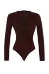Trendyol Košeľové body  tmavohnedá