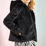 Bianco Lucci Women's Hooded Plush Für Coat