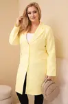 Žlutý plus size kabát s límcem