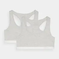 Dámská bavlněná podprsenka pro každodenní nošení 4F (2 Pack) - šedá