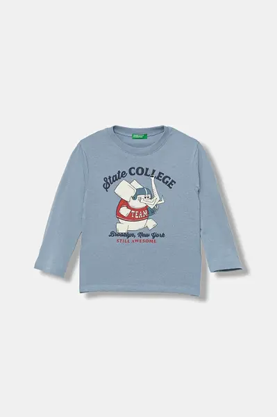 Dětské bavlněné tričko s dlouhým rukávem United Colors of Benetton