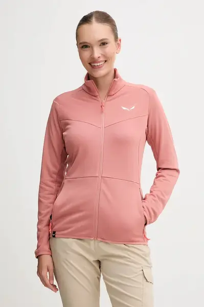 Outdoorová mikina Salewa Puez Cammino dámská, oranžová barva, hladká, 00.0000029095