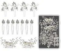 Sada ozdobných vlásenek a hřebínků Sibel Festive Hair Pins Silver Color Kit - 13 ks, stříbrná + dárek zdarma