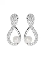 Brilio Silver Jedinečné stříbrné náušnice s pravými perlami SE05811A