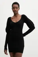 Vlněné šaty Aniye By černá barva, mini, přiléhavé, 181052