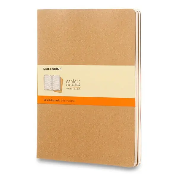 Sešity Moleskine Cahier XL, linkovaný, 3 ks, karton