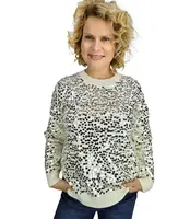 Pri Warm women's sweater front with large sequins fashionable ALEXIS
