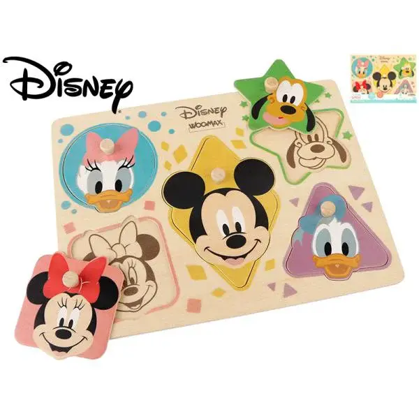Disney vkládačka dřevěná 30x22cm 24m + 6dílků