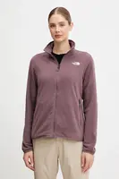 Fleecová mikina The North Face dámská, hnědá barva, hladká, NF0A8D2FBQ71