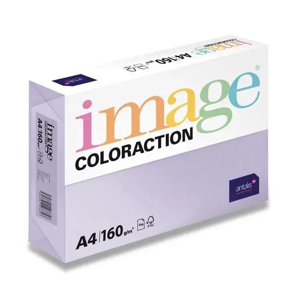 Barevný papír Image Coloraction, 160 g, 250 listů - Pastelově fialová