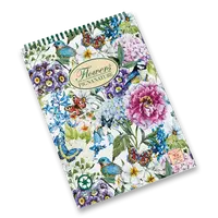 Kroužkový blok Pigna Nature Flowers - A5, čtverečkovaný, 50 listů, mix motivů