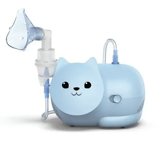 Inhalátor Kompresorový Omron Nami Cat příslušenství vč. dětské masky a masky pro dospělé