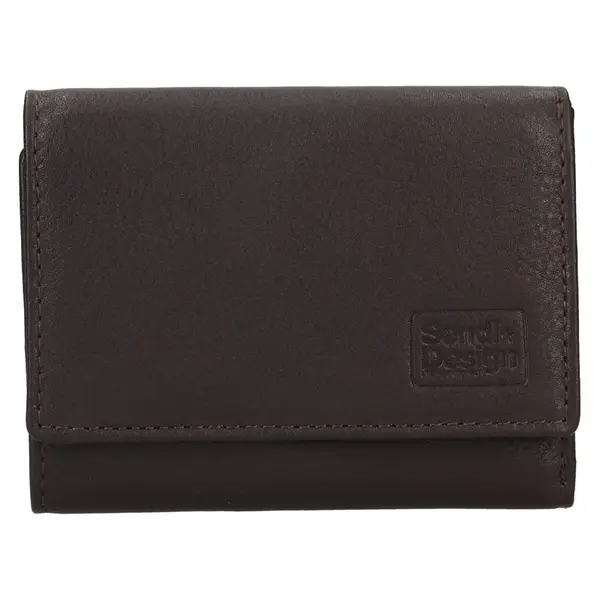 Menší dámská kožená peněženka SendiDesign Balla - tmavě hnědá