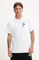 Bavlněné tričko Converse pánské, bílá barva, s potiskem, 10027725-A01