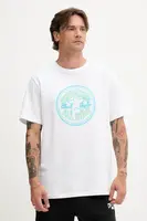 Bavlněné tričko Converse pánské, bílá barva, s potiskem, 10027722-A02