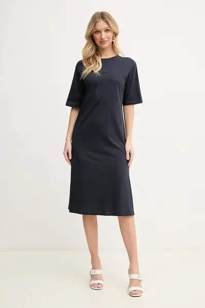 Bavlněné šaty Armani Exchange tmavomodrá barva, mini, XW000353 AF10359