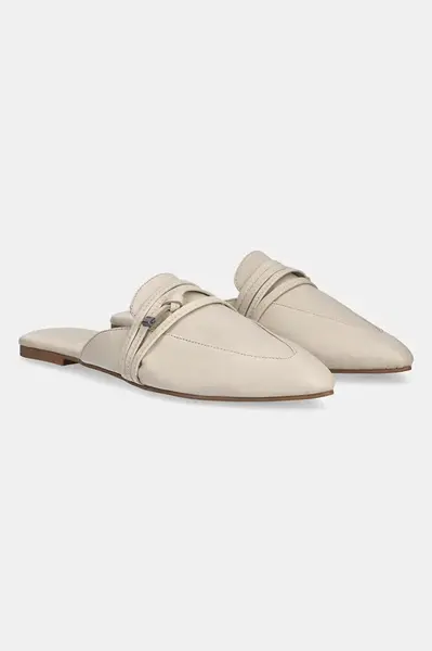 Kožené pantofle Answear.LAB dámské, béžová barva