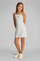 Dívčí šaty Calvin Klein Jeans bílá barva, mini, IG0IG02909