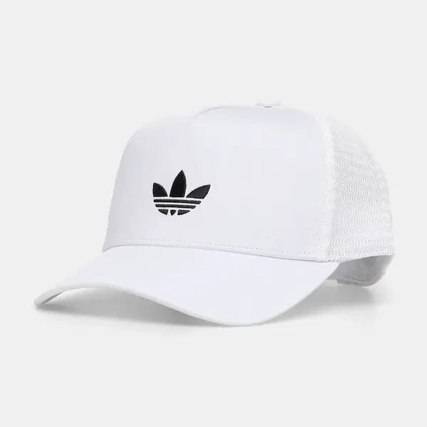 Kšiltovka adidas Originals CURVED TRUCKER bílá barva, s aplikací, JC6039