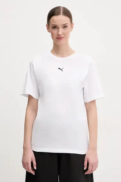 Bavlněné tričko Puma Essential Relaxed bílá barva, 684971