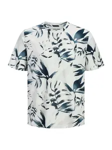 JACK & JONES Tričko 'JJHONOLULU'  námornícka modrá / biela