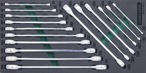 Modul pěnový - klíče očkové a TORX-E, sada 16 ks - JONNESWAY W62116KV