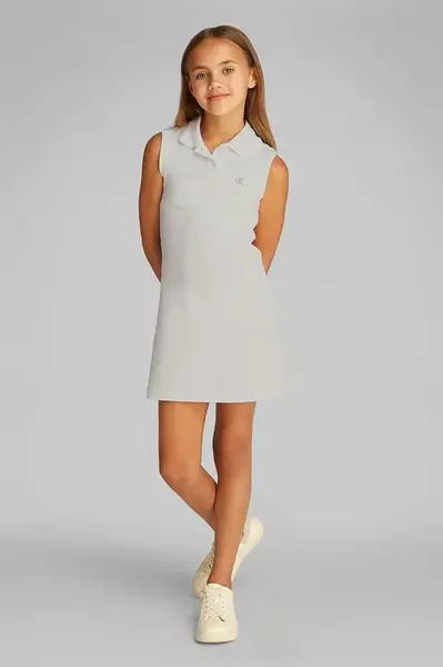 Dívčí šaty Calvin Klein Jeans bílá barva, mini, IG0IG02914