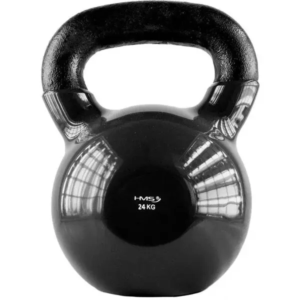 HMS KNV24 Kettlebell pokrytý vinylem, černá, velikost 24 KG