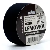EUROTAPE Textilní lepící páska Lemovka, 48 mm, 10 m, různé barvy Barva: černá