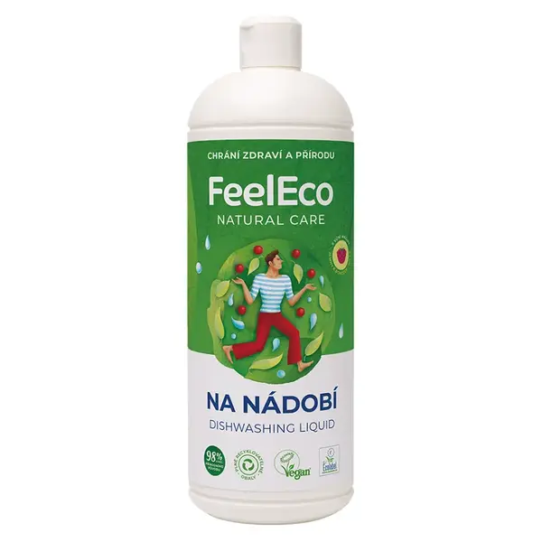 FEEL ECO Prostředek na nádobí s vůní maliny 1 l, poškozený obal