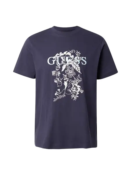 GUESS Tričko  tmavomodrá / biela