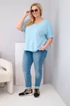 Oversize halenka s výstřihem do V a třásněmi