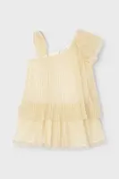 Dívčí šaty Mayoral béžová barva, mini, 3912