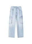 Bershka Rifľové kapsáče  modrá denim