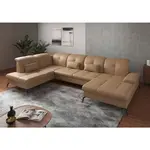 Sit & More SEDACÍ SOUPRAVA, kůže, cappuccino