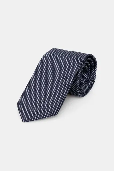 Hedvábná kravata Eton tmavomodrá barva, A00031553