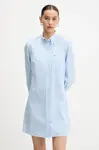 Bavlněné šaty Tommy Jeans modrá barva, mini, DW0DW20334