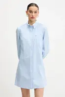 Bavlněné šaty Tommy Jeans modrá barva, mini, DW0DW20334