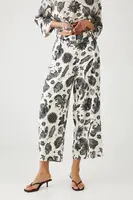 Kalhoty s příměsí lnu Medicine béžová barva, high waist