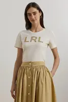 Bavlněné tričko Lauren Ralph Lauren dámské, béžová barva, 200963950