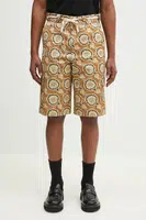 Bavlněné šortky Drôle de Monsieur Le Short Workwear Paisley pánské, žlutá barva, G-BS155-CO189-MS