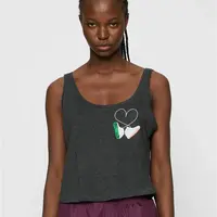 Ladies Kicks Love EMB Tank charcoal