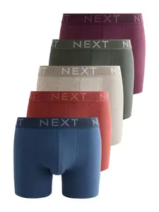 Next Boxerky  béžová / námornícka modrá / olivová / cyklaménová / hrdzavo červená