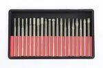 MDtools Frézy diamantové, různé tvary, 3 mm upínací dřík, sada 20 ks